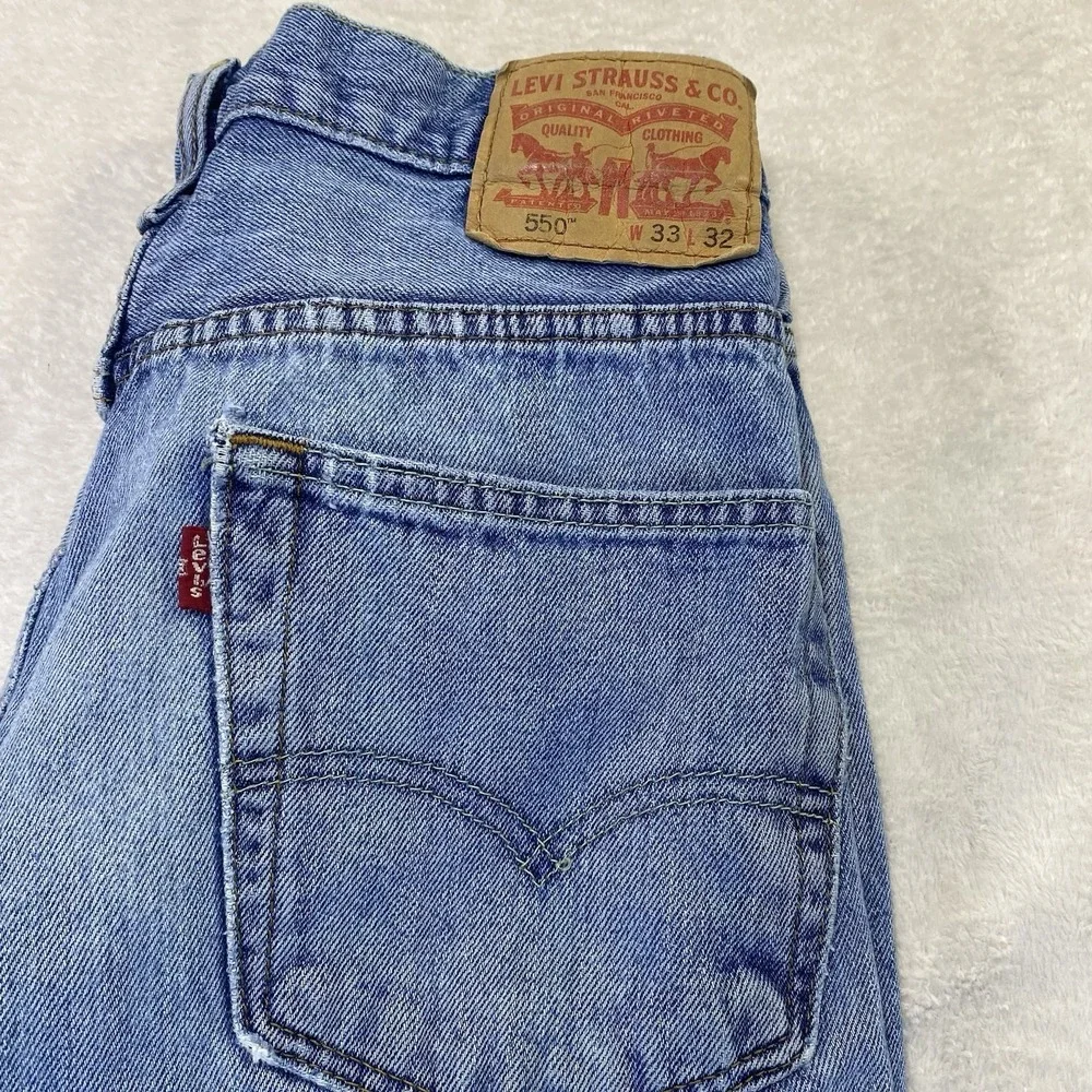 Levis‎ 550 Jeans Mens 33X34(30x30actual) Blue Relaxed Fit Tapered Leg Red Tab